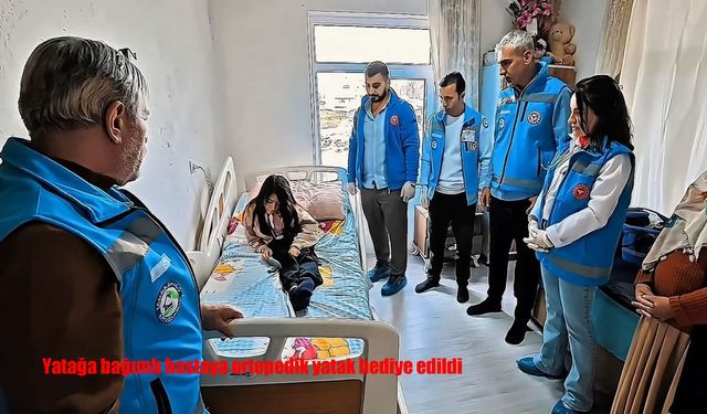Yatağa bağımlı hastaya ortopedik yatak hediye edildi
