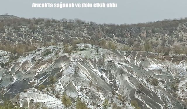 Arıcak'ta sağanak ve dolu etkili oldu