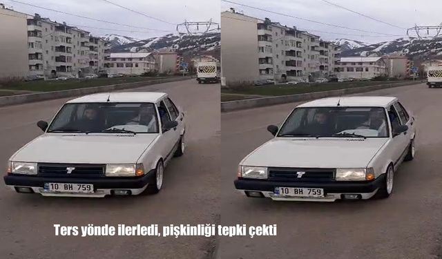 Erzurum’da ters yönde giden sürücü tepki çekti