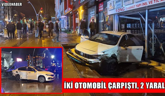 Muş’ta gece yarısı korkutan kaza: Kontrolden çıkan araç iş yerine girdi