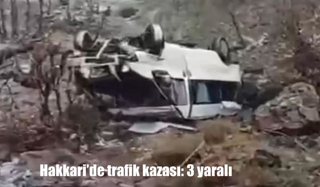 Hakkari'de minibüs şarampole yuvarlandı: 3 yaralı