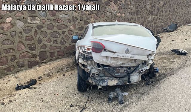 Malatya'da otomobil sulama kanalına savruldu: 1 yaralı