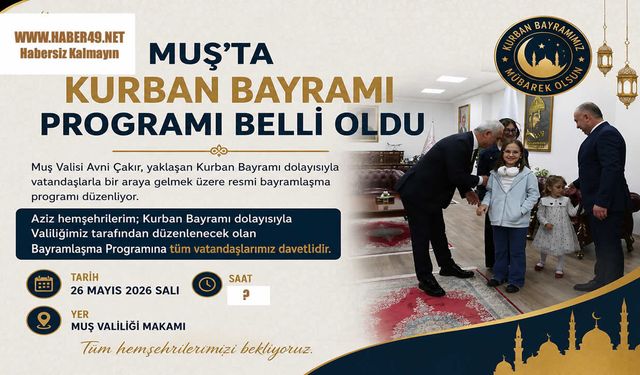 Muş Valiliği’nden Kurban Bayramı için bayramlaşma daveti