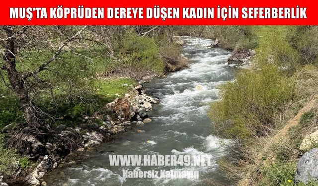 Muş’ta köprüden dereye düşen kadını arama çalışmaları sürüyor
