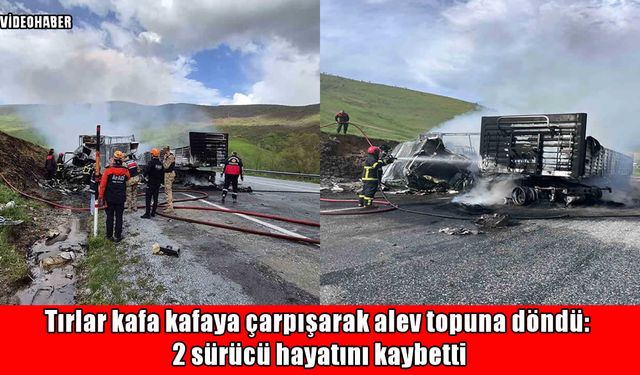 Bitlis’te feci kaza: İki tır kafa kafaya çarpıştı, alevler içinde 2 can gitti