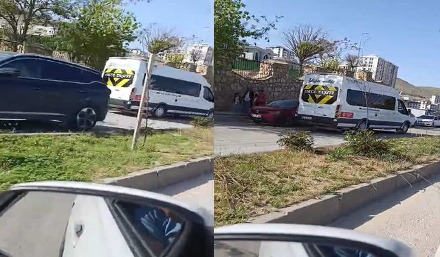 Öğrenci servisinin metrelerce ters yönde ilerlediği anlar kamerada