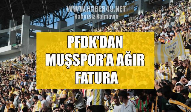 Muşspor’a PFDK’dan ceza yağdı