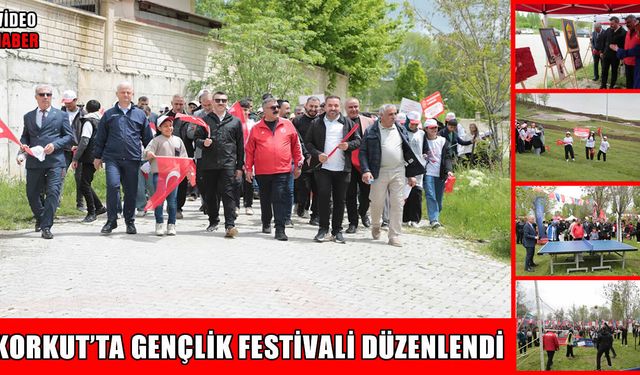 Korkut’ta Gençlik Festivali buluşması: 130 metrelik Türk bayrağıyla yürüdüler