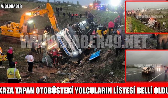 Muş firmasına ait yolcu otobüsü Malatya’da kaza yaptı: İşte isim isim yolcu listesi