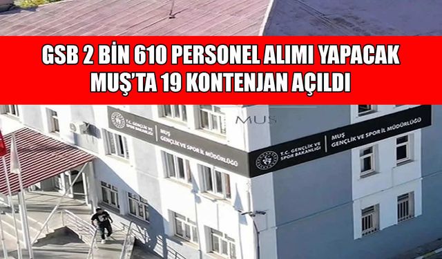 GSB Muş’ta 19 sözleşmeli personel alacak: İşte başvuru detayları