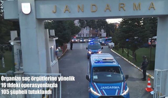 Organize suç örgütlerine büyük darbe: 16 ilde 105 kişi tutuklandı