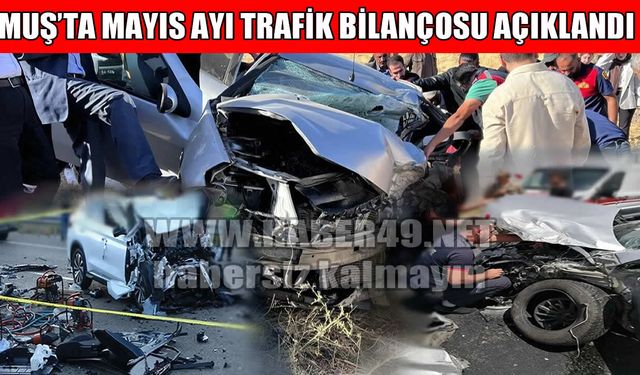 Muş’un Mayıs ayı trafik kazası bilançosu: 1 ölü, 78 yaralı