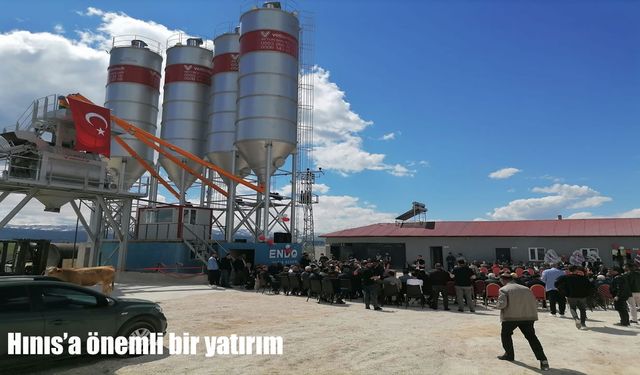 Hınıs'ta Hazır Beton Tesisi Hizmete Açıldı