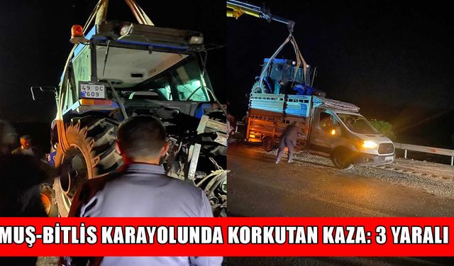 Muş-Bitlis karayolunda iki araç çarpıştı: 3 yaralı
