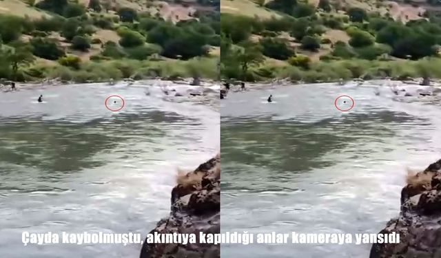 Bingöl’de çaya giren adamın akıntıya kapıldığı anlar ortaya çıktı