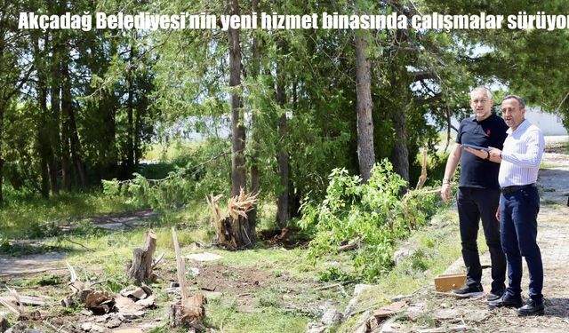 Akçadağ Belediyesi'nin yeni hizmet binasında çalışmalar sürüyor