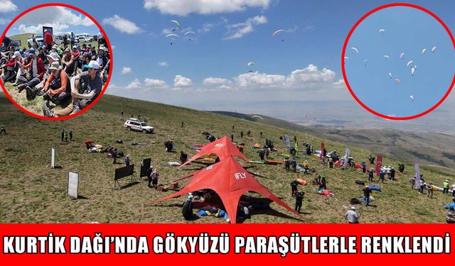 Muş semalarında görsel şölen: Paraşütçülerin yarışı nefes kesti