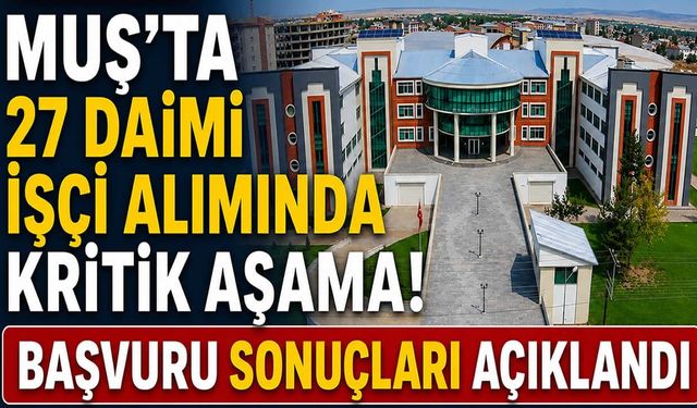 Muş İl Özel İdaresi daimi işçi alacak: Başvuru sonuçları açıklandı