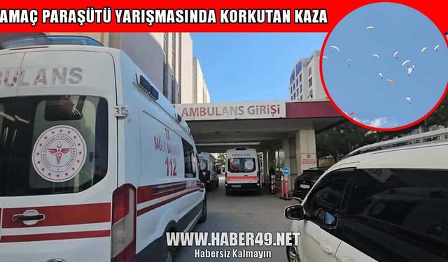Muş’ta yürekleri ağza getiren kaza: Yamaç paraşütçüsü iniş sırasında düştü