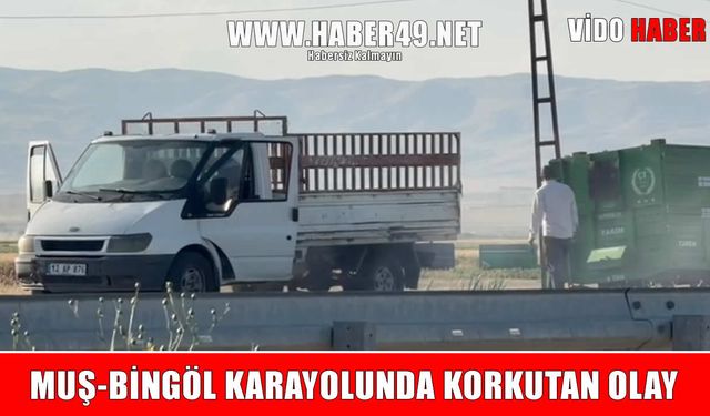 Muş-Bingöl karayolunda alev alan pikap facianın eşiğinden döndü