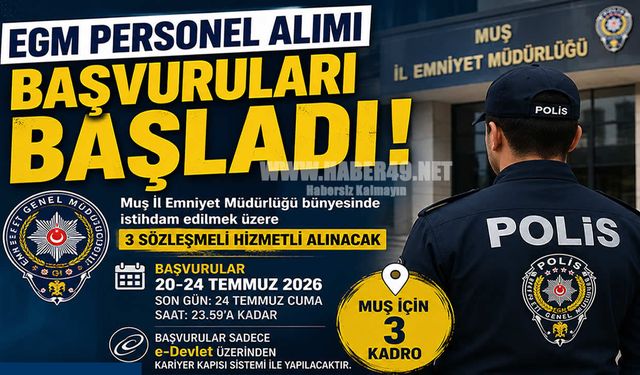 Muş Emniyeti’ne personel alınacak: Başvuru şartları neler?