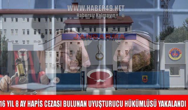 Varto’da 16 yıl 8 ay hapis cezası bulunan hükümlü yakalandı