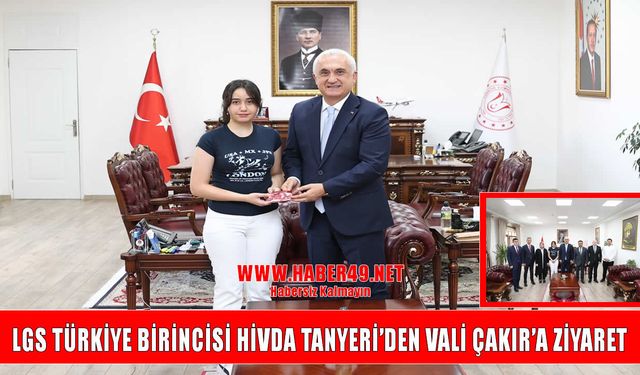 Muş Valisi Çakır, LGS Türkiye birincisi Hivda’yı ödüllendirdi