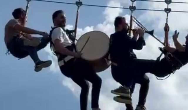 Davul zurnayla zipline keyfi