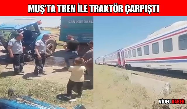 Trenle çarpışan traktör ikiye bölündü: Saniyelerle ölümden döndüler