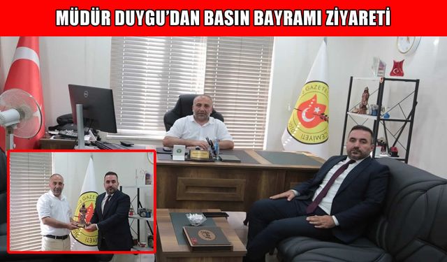 Korkut Gençlik ve Spor İl Müdürü Duygu'dan MGC Başkanı Özbey’e Basın Bayramı ziyareti