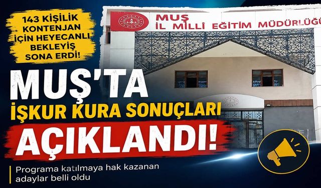 Muş’ta İUP kura sonuçları açıklandı: İşte ilçe ilçe isim listeleri