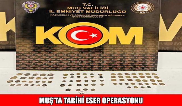 Muş’ta durdurulan araçtan 86 tarihi eser çıktı