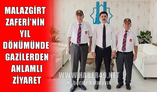 Bursa’da yaşayan gazilerden Malazgirt Kaymakamı Kahraman’a ziyaret