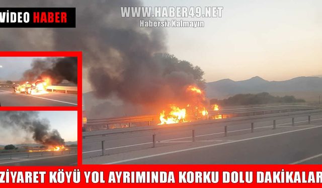 Muş-Bingöl kara yolunda can pazarı: Otomobil küle döndü