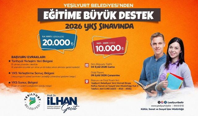 Yeşilyurt Belediyesi'nden eğitime destek