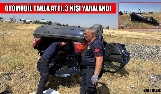 Muş-Bingöl yolunda otomobil takla attı: 3 yaralı