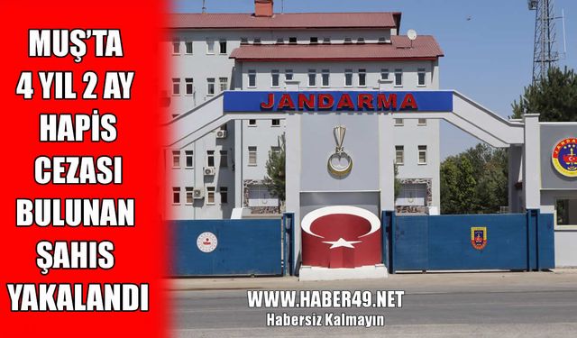 Muş'ta kesinleşmiş hapis cezası bulunan hırsızlık şüphelisi yakalandı
