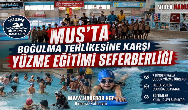 Muş'ta çocuklar serinlemek için artık o tehlikeli sulara değil, güvenli havuzlara koşuyor!