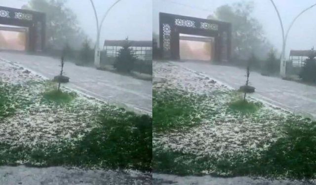 Kars’ta dolu kabusu: Dakikalar içerisinde etraf beyaza büründü