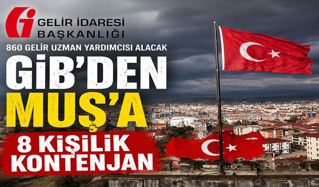 GİB Muş’ta 8 gelir uzman yardımcısı alacak