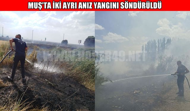 Muş'ta iki ayrı noktada çıkan alevler söndürüldü