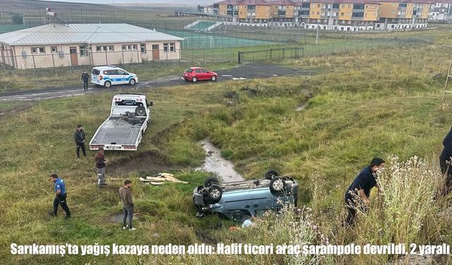 Sarıkamış’ta yağış kazaya neden oldu: 2 yaralı