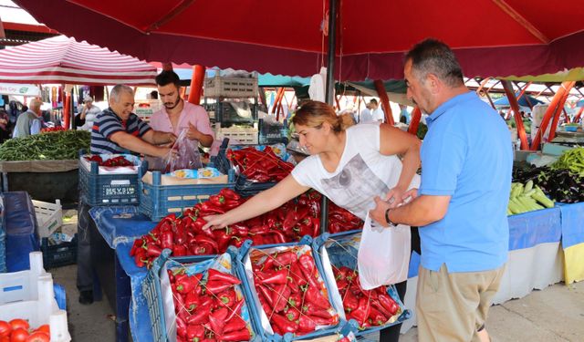 Erzincan’da salçalık domates ve kapya biber tezgahlarda yerini aldı