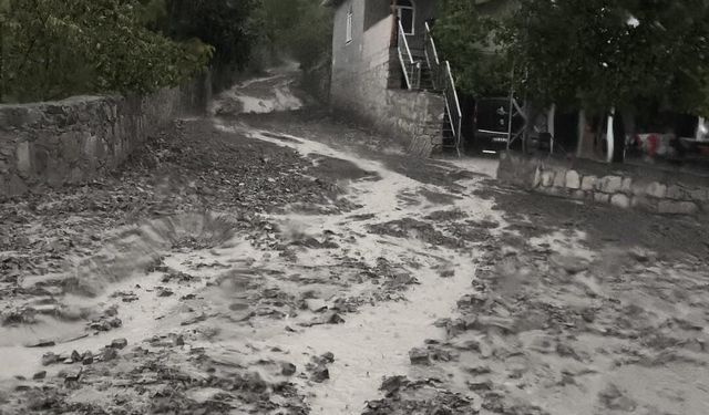 Erzurum Uzundere'de aşırı yağış sele neden oldu