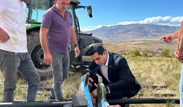 Kemah’ta Mermerli köyünün sulama suyu hattı çalışmaları incelendi
