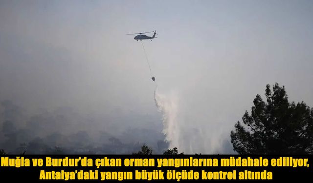Muğla ve Burdur’da orman yangınlarına müdahale sürüyor