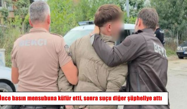 Hırsızlık şüphelisi adliye çıkışında gazetecilere tepki gösterdi