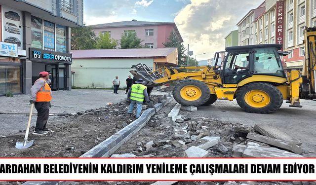 Ardahan’da kaldırım yenileme çalışmaları sürüyor
