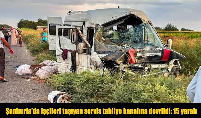 Tarım işçilerini taşıyan minibüs kanala devrildi: 15 kişi yaralandı