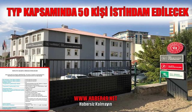 İŞKUR duyurdu: Muş Gençlik ve Spor İl Müdürlüğü 50 personel alacak!